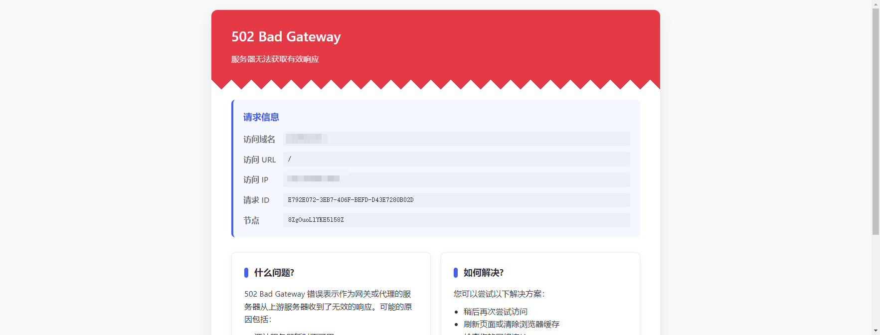 网站出现502代码是什么意思？